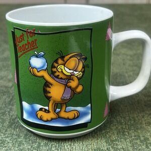 Vintage Garfield By Jim Davis Teacher Red Ceramic Coffee Mug Enesco 1978